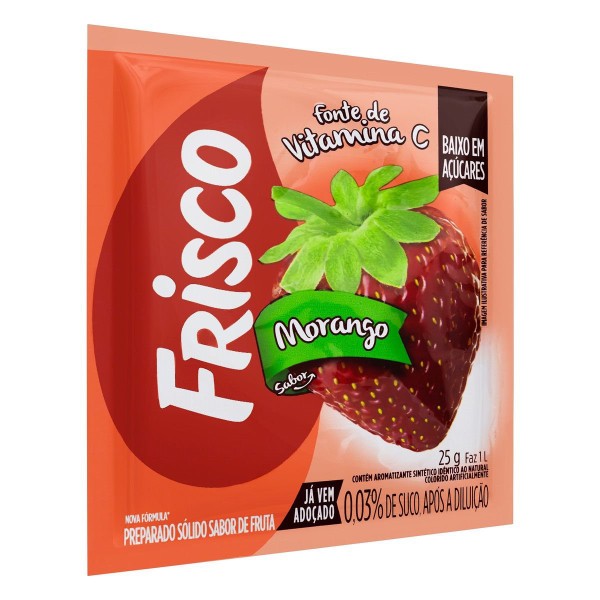 Encontraproduto.com.br - Refresco Em Pó Sabor Morango Frisco Embalagem 25G