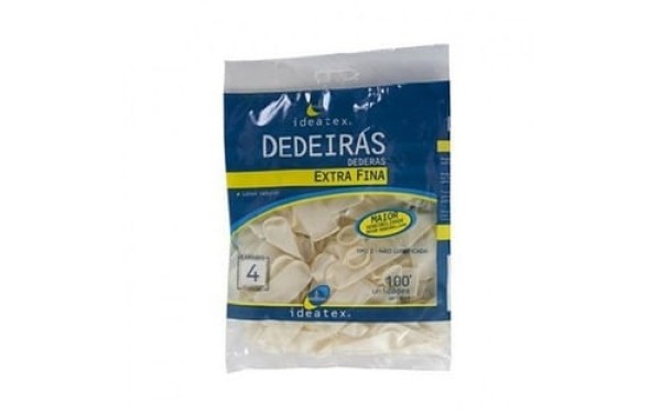 Encontraproduto.com.br - Dedeiras Ideatex Látex Extra Fina Tamanho 3 c/ 100 Unidades