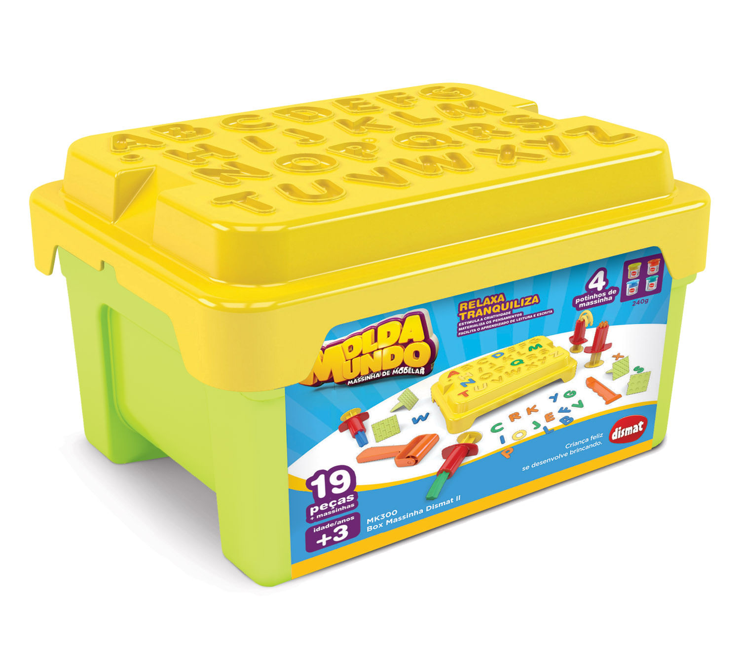 Encontraproduto.com.br - Box Com Massinha 20 Peças Dismat Mk300