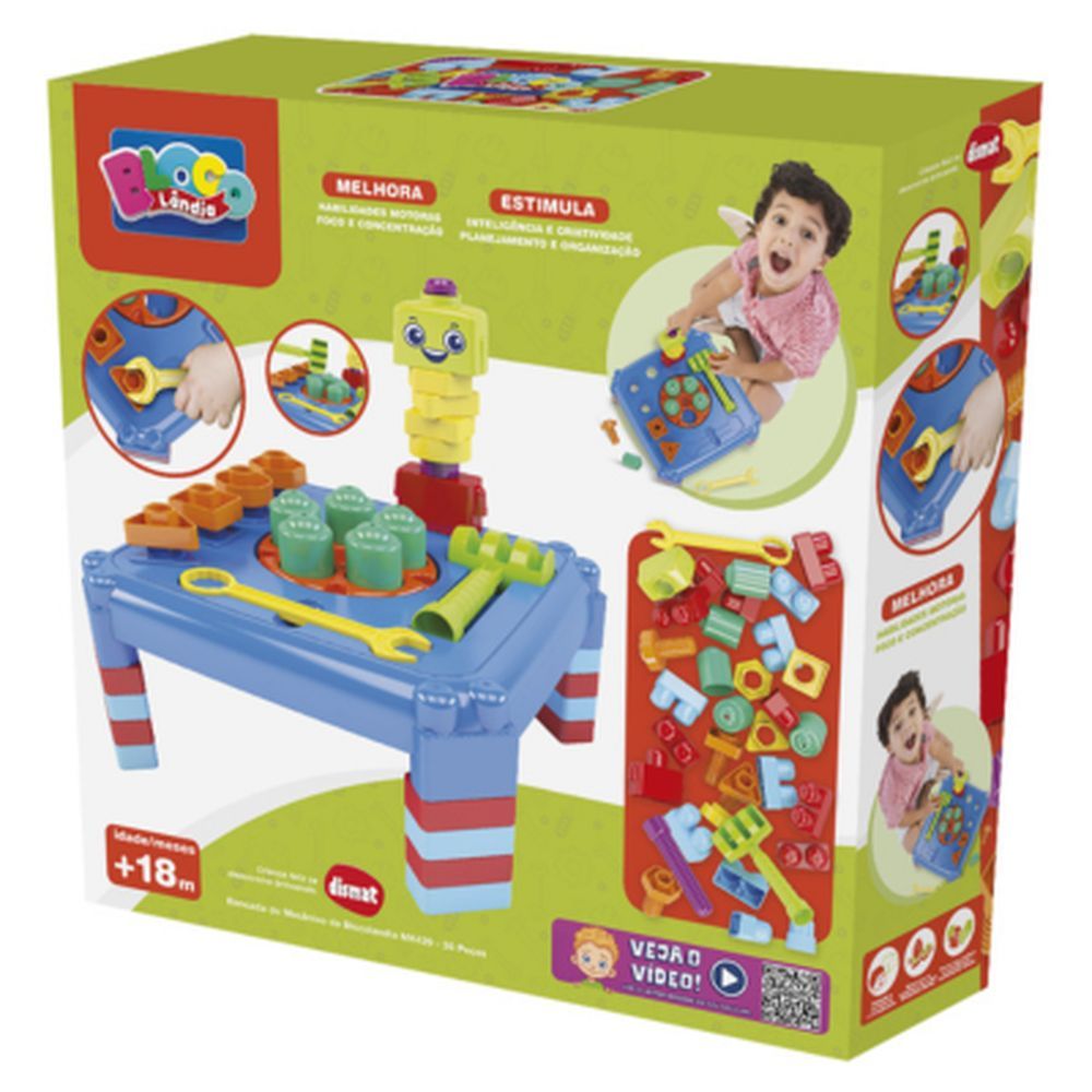 Encontraproduto.com.br - Blocos de Montar - Bancada do Mecanico Blocolandia - MK429 DISMAT