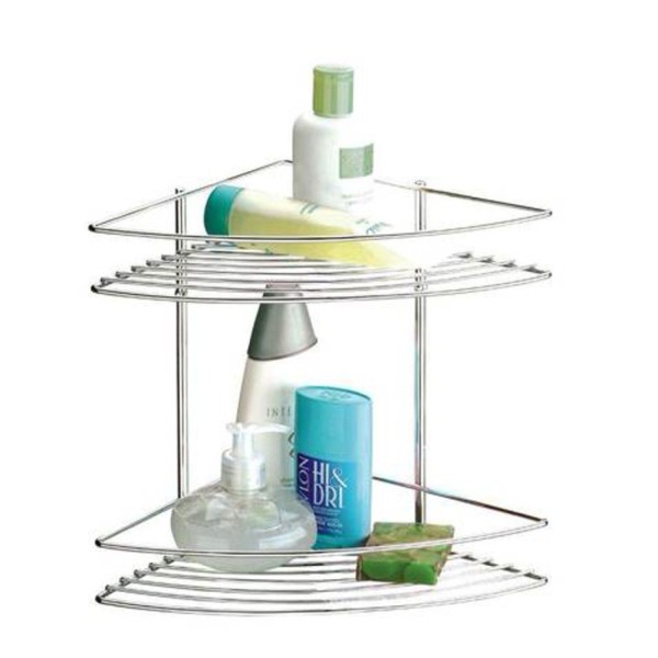 Encontraproduto.com.br - Suporte Porta Shampoo de Canto Duplo Cromado Future