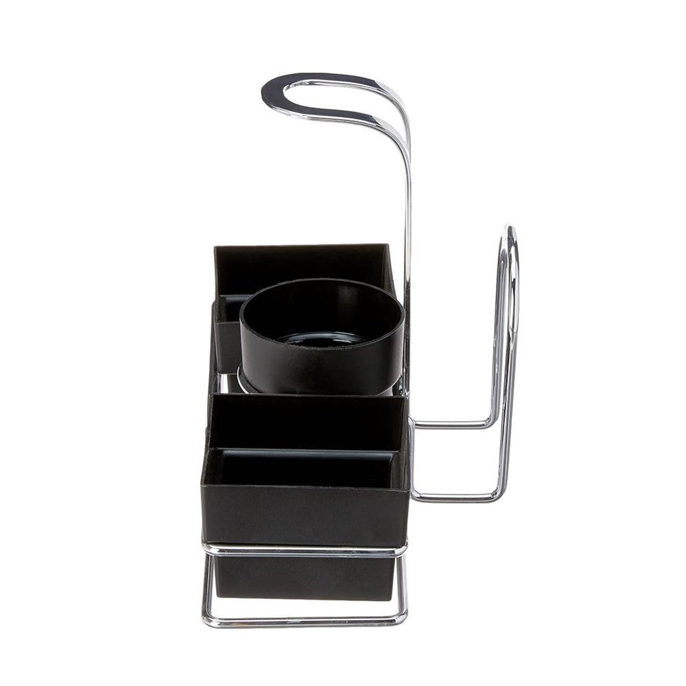 Encontraproduto.com.br - Conjunto para Chá Café Porta Sachês Açúcar Guardanapos Com Alça Preto
