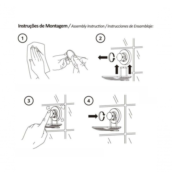 Encontraproduto.com.br - Suporte para Papel Toalha/Alumínio/PVC com Ventosa Cromado