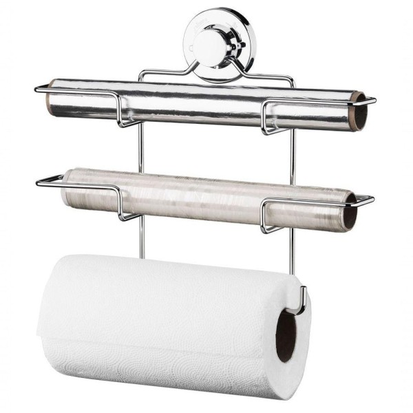 Encontraproduto.com.br - Suporte para Papel Toalha/Alumínio/PVC com Ventosa Cromado