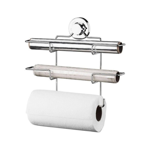 Encontraproduto.com.br - Suporte para Papel Toalha/Alumínio/PVC com Ventosa Cromado