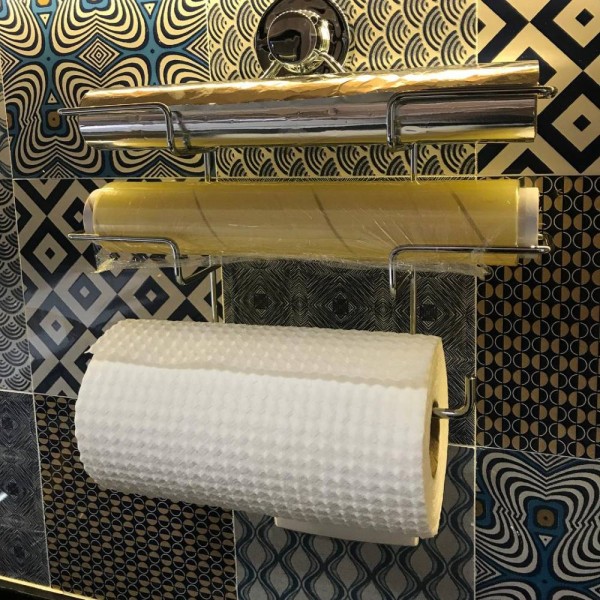 Encontraproduto.com.br - Suporte para Papel Toalha/Alumínio/PVC com Ventosa Cromado