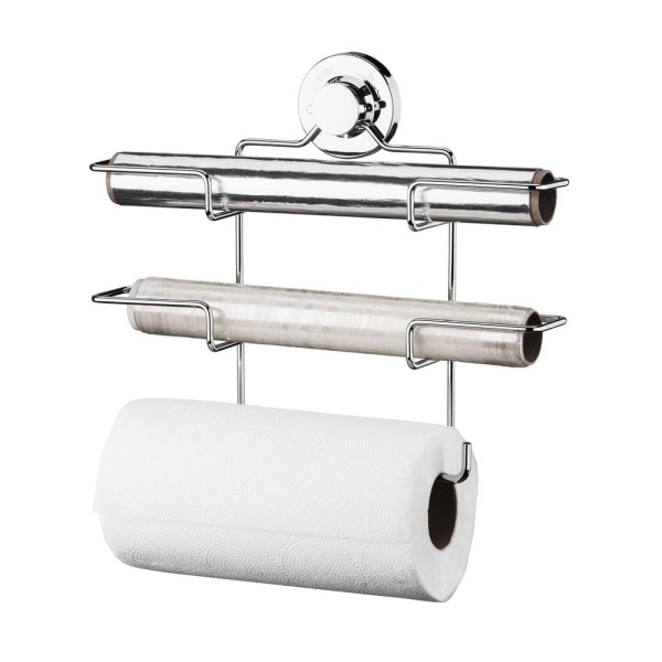 Encontraproduto.com.br - Suporte para Papel Toalha/Alumínio/PVC com Ventosa Cromado