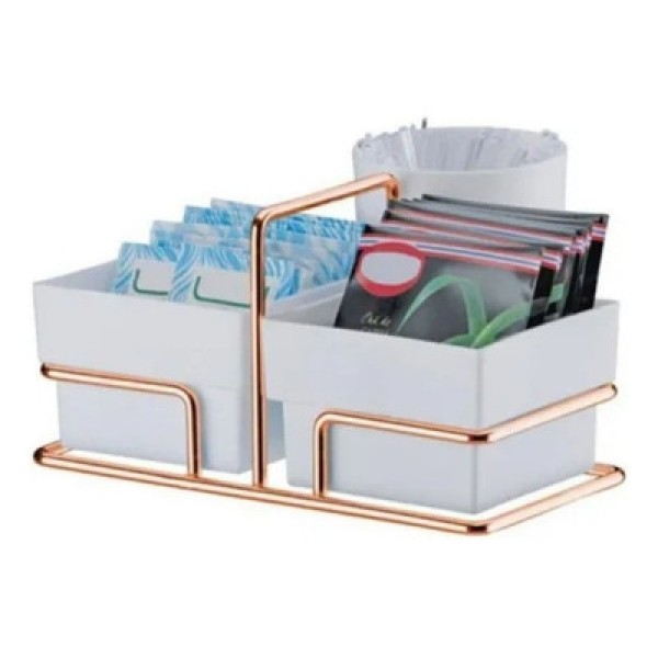 Organizador para Copos 50/80ml Saches Açúcar e Mexedor Preto