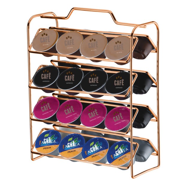 Encontraproduto.com.br - Organizador Porta Cápsulas de Café Dolce Gusto Rose Gold