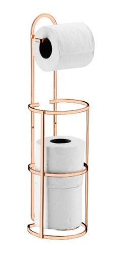 Suporte para Papel Higiênico 3 rolos de Chão e Parede Rose Gold