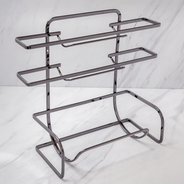 Encontraproduto.com.br - Suporte para Rolos Triplo Papel Toalha Alumínio PVC Bancada ou Parede Ônix