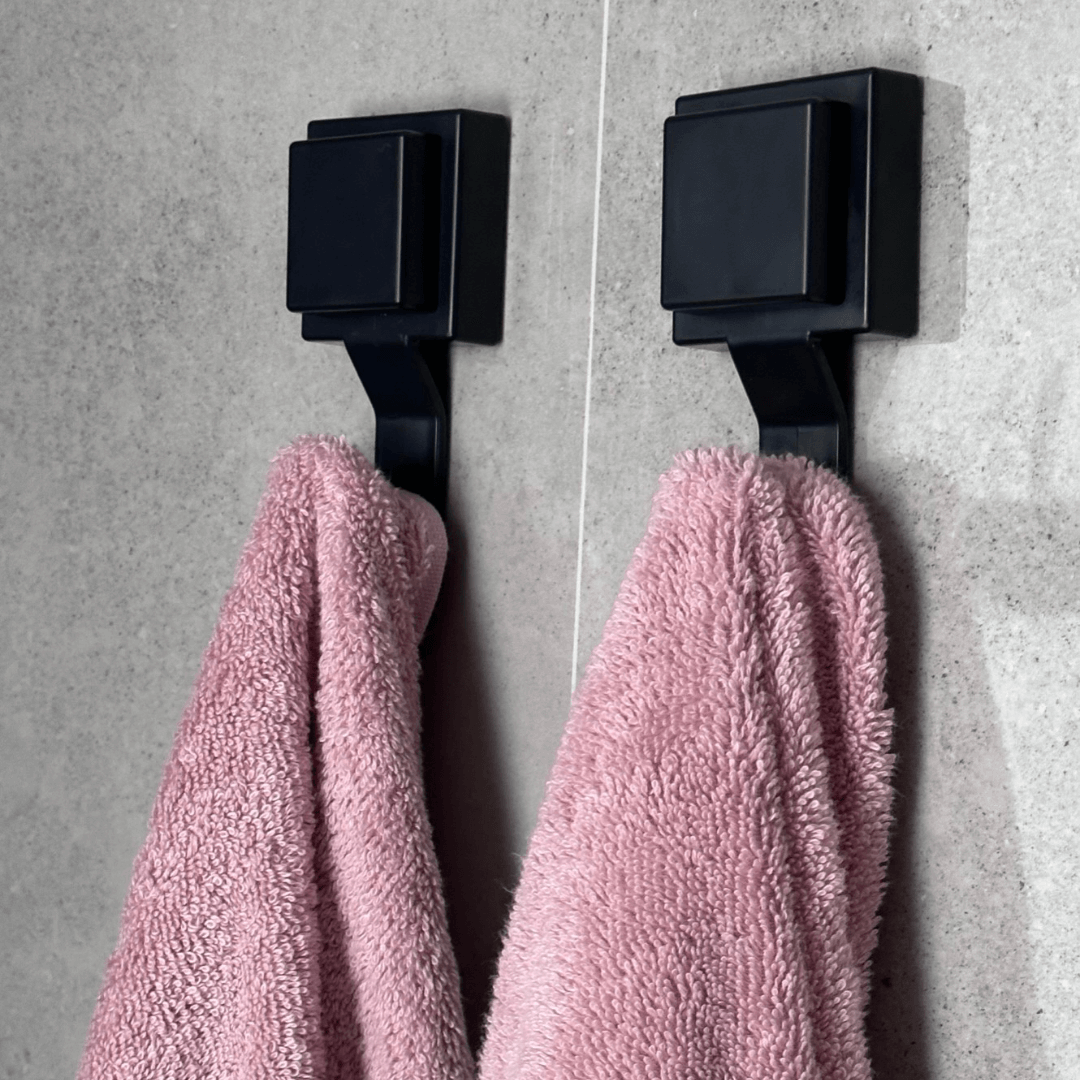 Encontraproduto.com.br - Gancho de Parede Preto Fosco com Ventosa Resistente 11,5cm
