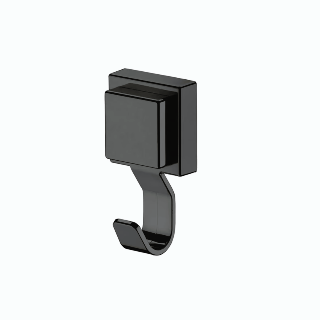 Encontraproduto.com.br - Gancho de Parede Preto Fosco com Ventosa Resistente 11,5cm