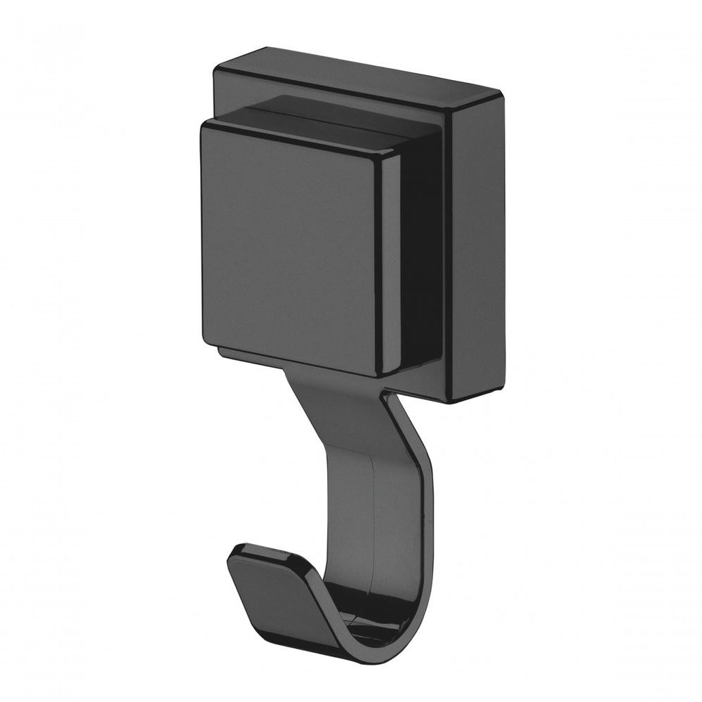 Encontraproduto.com.br - Gancho de Parede Preto Fosco com Ventosa Resistente 11,5cm