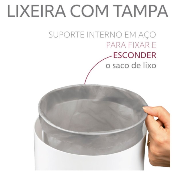 Encontraproduto.com.br - Lixeira com Tampa 5 Litros Dourada