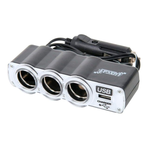 Encontraproduto.com.br - Multi Carregador Automotivo com entrada Usb Luxcar 3719