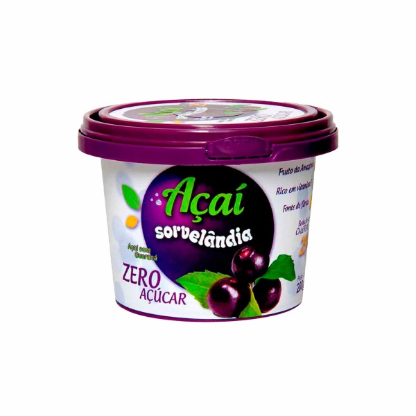 Encontraproduto.com.br - Açaí com Guaraná Zero Açúcar Sorvelândia 200g