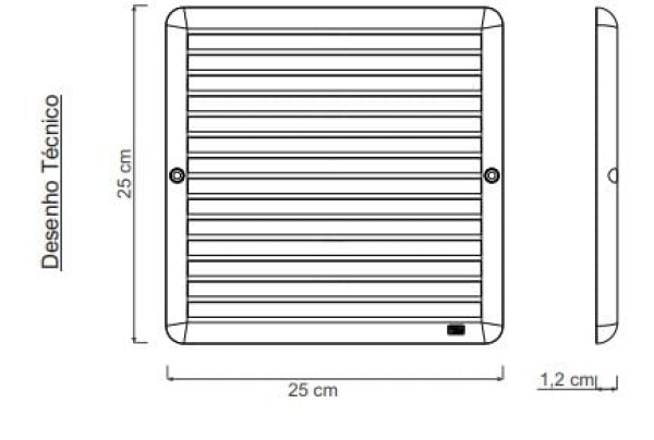 Encontraproduto.com.br - Grade de Ventilação Quadrada Ventokit 25cm X 25cm