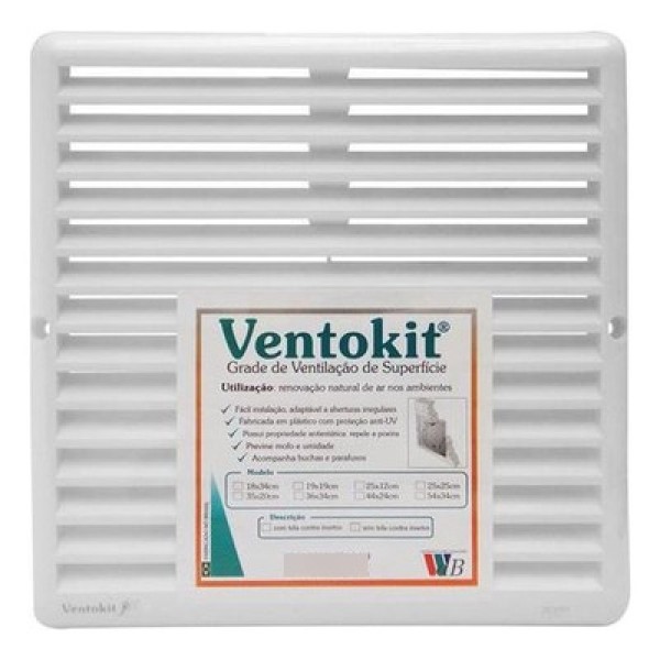 Grade/grelha De Ventilação 25x25 C/ Tela Anti-inseto