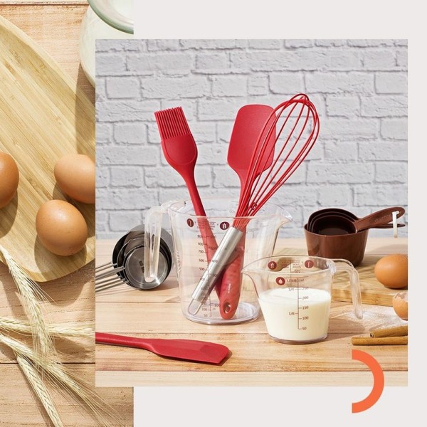 Encontraproduto.com.br - Pincel em silicone Brinox Flex 25,5cm vermelha