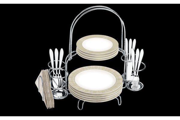 Encontraproduto.com.br - Suporte para Pratos e Talheres Brinox em Aço Cromado