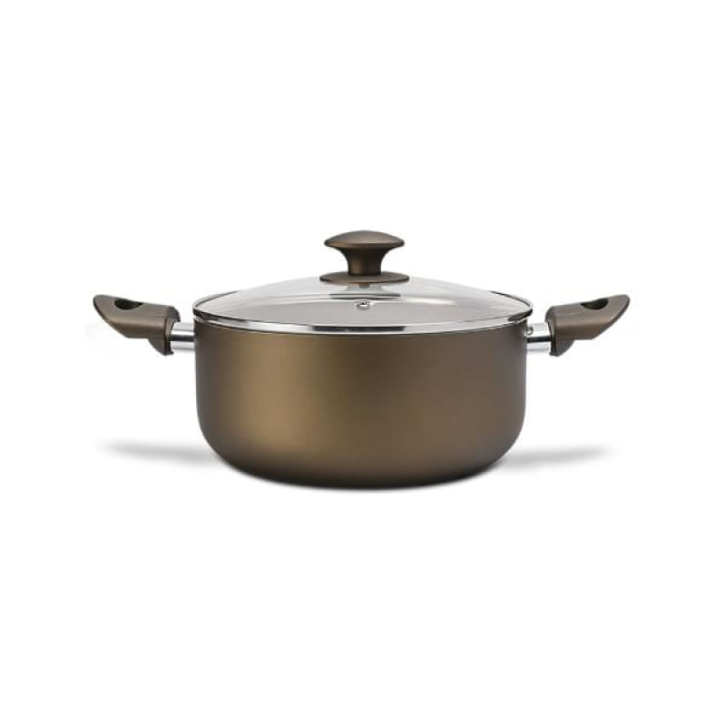 Caçarola em alumínio com tampa Brinox Antares 24x11cm fendi