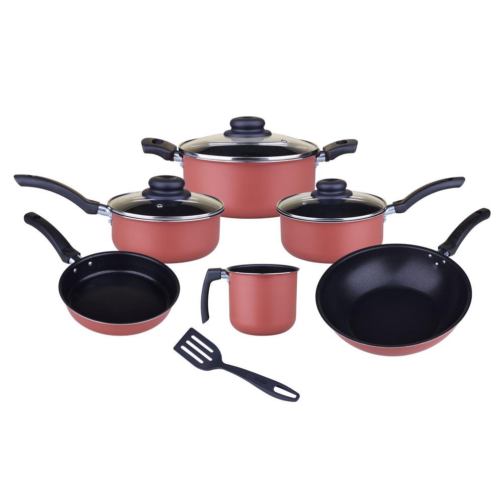 Conjunto de Panelas Antiaderente 7 Peças Brinox Ruby 7135/400 Terracota