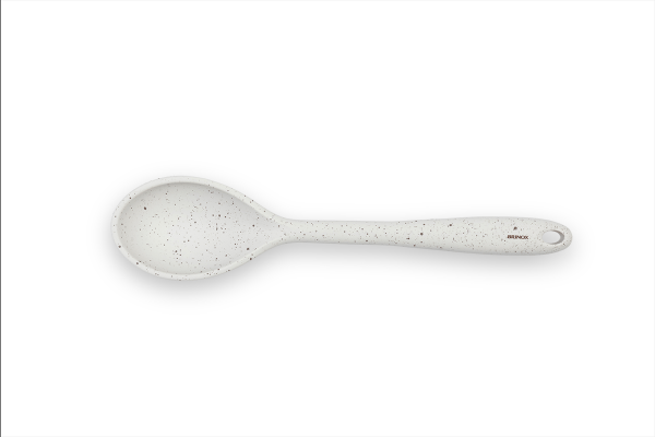 Encontraproduto.com.br - Colher Silicone 27,5 cm Cor Vanilla Para Panela Antiaderente Linha Flex Brinox