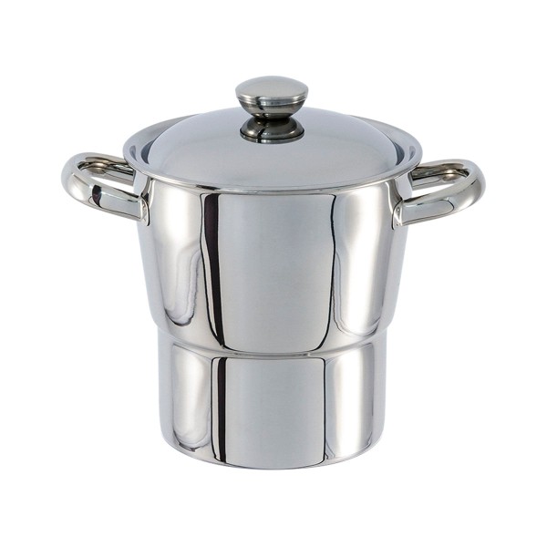 Encontraproduto.com.br - Cuscuzeira Brinox 16cm de diâmetro (19cm total) estrutura 100% em aço inoxidável polido sem revestimento 2L - Linha Lyon