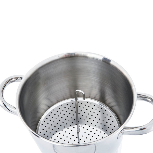 Encontraproduto.com.br - Cuscuzeira Brinox 16cm de diâmetro (19cm total) estrutura 100% em aço inoxidável polido sem revestimento 2L - Linha Lyon