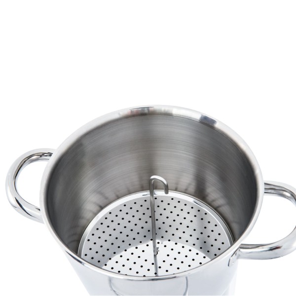 Encontraproduto.com.br - Cuscuzeira Brinox 16cm de diâmetro (19cm total) estrutura 100% em aço inoxidável polido sem revestimento 2L - Linha Lyon