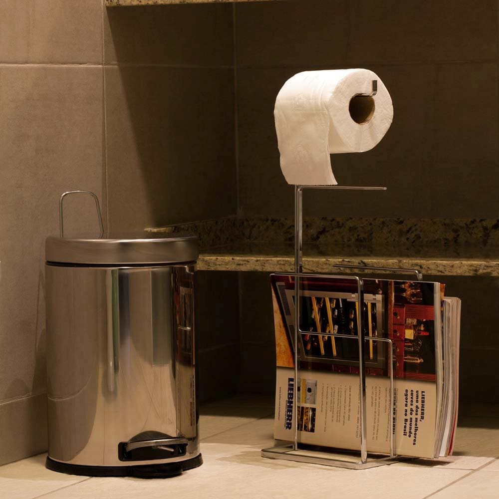 Encontraproduto.com.br - Lixeira Inox  Pedal e Balde 3L Decorlinelixeiras Ø 17x27cm