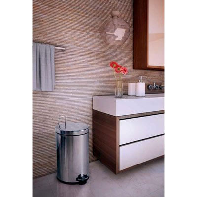 Encontraproduto.com.br - Lixeira Inox  Pedal e Balde 3L Decorlinelixeiras Ø 17x27cm