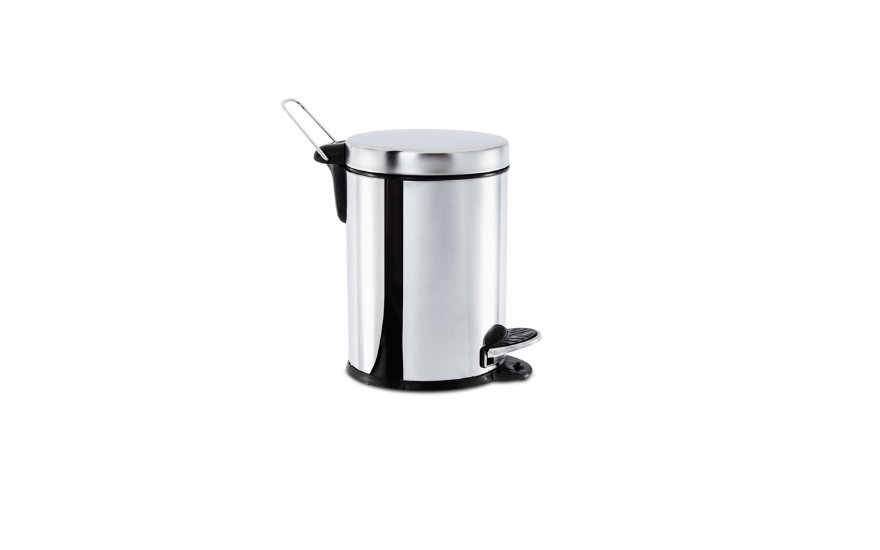 Encontraproduto.com.br - Lixeira Inox  Pedal e Balde 3L Decorlinelixeiras Ø 17x27cm
