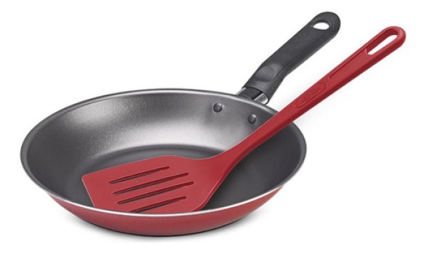 Encontraproduto.com.br - Frigideira Brinox com Espátula Ø24 Garlic Cor Vermelha