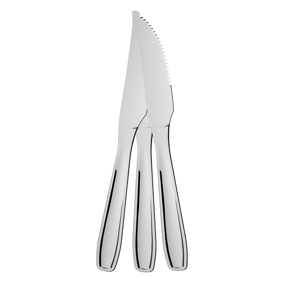 Encontraproduto.com.br - Faca p/ Churrasco Brinox Milano Inox 5cm c/ 3 Unid