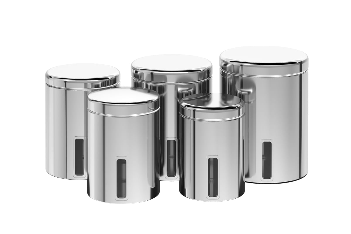 Encontraproduto.com.br - Conjunto de Potes para mantimentos com tampa e visor - Brinox