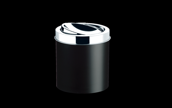 Encontraproduto.com.br - Lixeira Com Tampa Basculante Preta 5.4l Inox Brinox