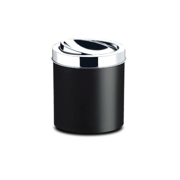 Encontraproduto.com.br - Lixeira Com Tampa Basculante Preta 5.4l Inox Brinox
