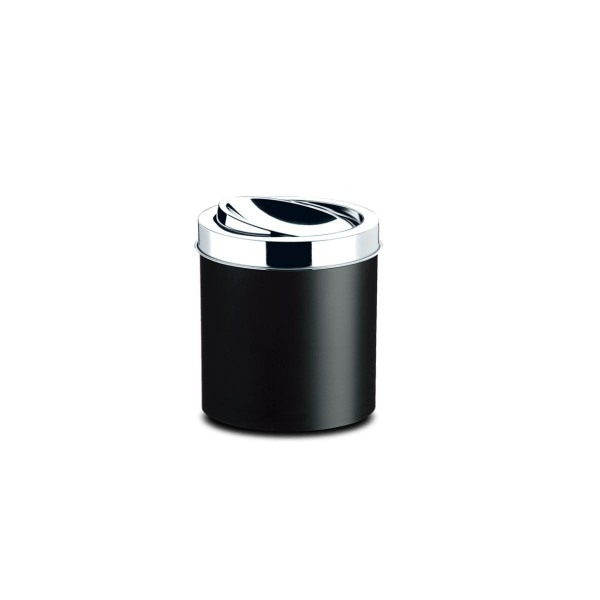 Encontraproduto.com.br - Lixeira Com Tampa Basculante Preta 5.4l Inox Brinox