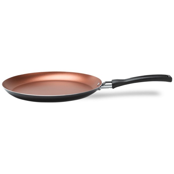Tapioqueira Panquequeira 22 cm 590 ml Revestimento Pro-flon Antiaderente Cor Cinza Range Linha Topázio Brinox
