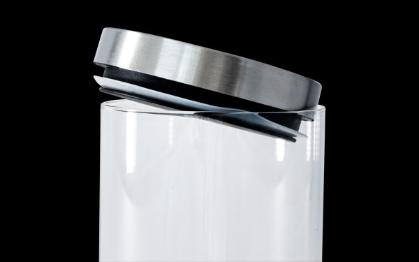 Encontraproduto.com.br - Pote de Vidro Borosilicato com Tampa Inox - Potes Ø 11,5 x 31 cm 3,2 L