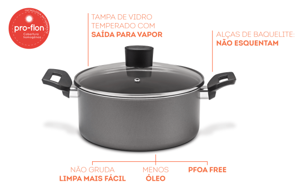 Encontraproduto.com.br - Caçarola Com Tampa Garlic - Ø 20 X 9 Cm 2,5 L - Brinox 20 x 9 cm 2,5 L