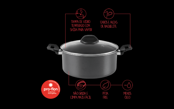 Encontraproduto.com.br - Caçarola Com Tampa Garlic - Ø 20 X 9 Cm 2,5 L - Brinox 20 x 9 cm 2,5 L