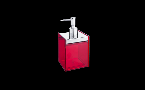 Encontraproduto.com.br - Porta Sabonete Líquido e Álcool Gel - Quadrata 8 x 8 x 17 cm - 400 ml