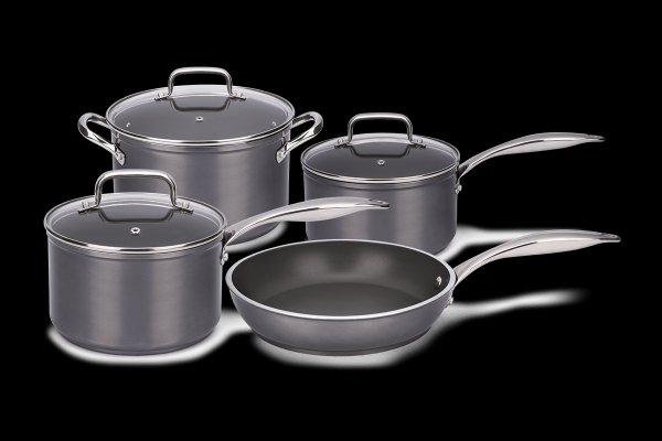 Jogo de Panelas Brinox Antiaderente Ceramic Life 4 Peças Unique com Indução Cinza