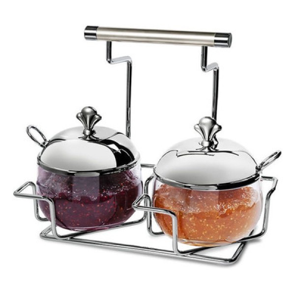 Jogo de porta-condimentos com colher Brinox Argento 3 peças