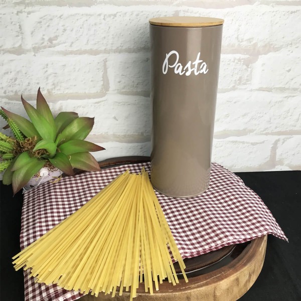 Encontraproduto.com.br - Lata Porta Mantimentos para Massas Canister Cinza