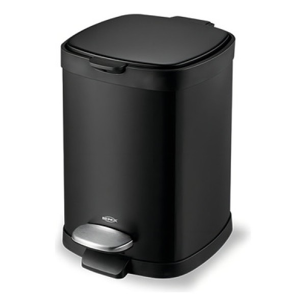 Encontraproduto.com.br - Lixeira Aço Carbono Pedal e Balde Frame 6L- Preto Brinox - (3064/100)