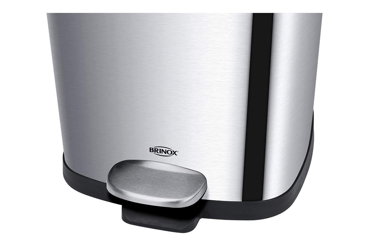 Encontraproduto.com.br - Lixeira Inox Pedal E Balde Frame 6l Inox Brinox 29x22x29,2cm